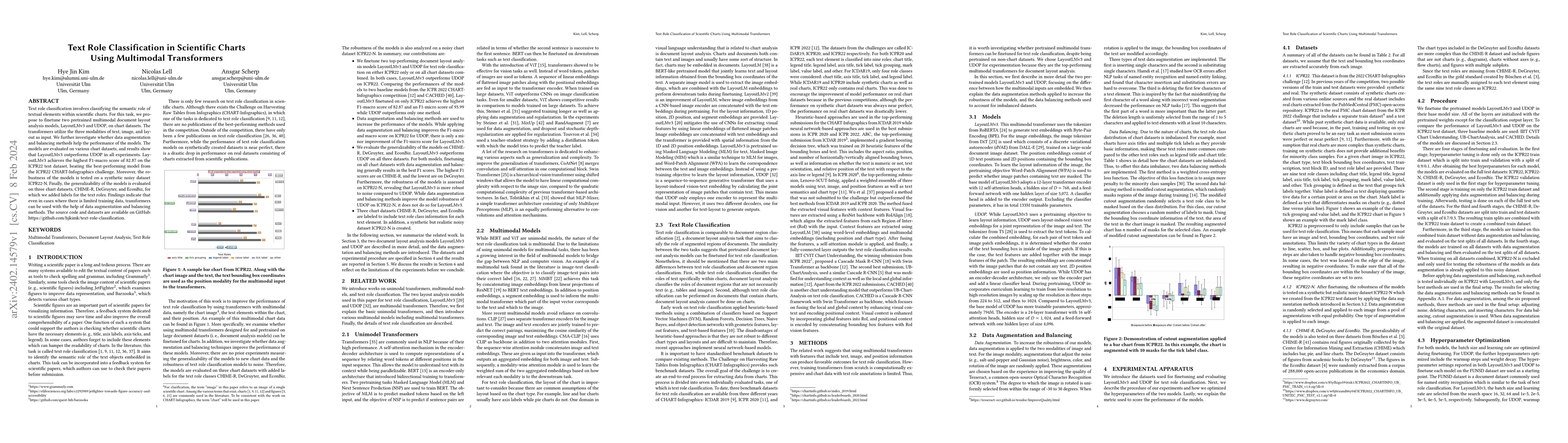 Thumbnail for Text Role Classification in Scientific Charts Using Multimodal
  Transformers