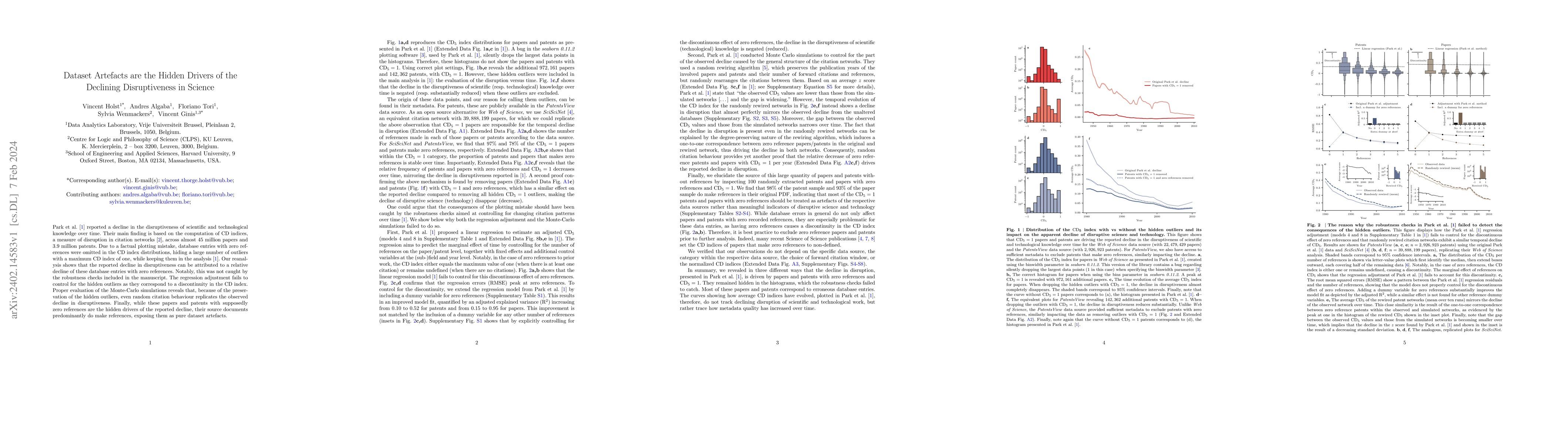 Thumbnail for Dataset Artefacts are the Hidden Drivers of the Declining Disruptiveness
  in Science