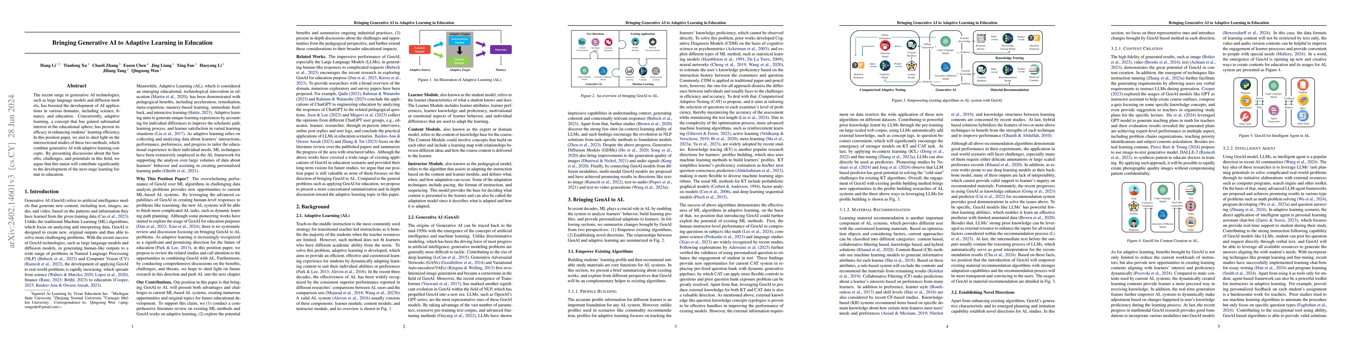 Thumbnail for Bringing Generative AI to Adaptive Learning in Education