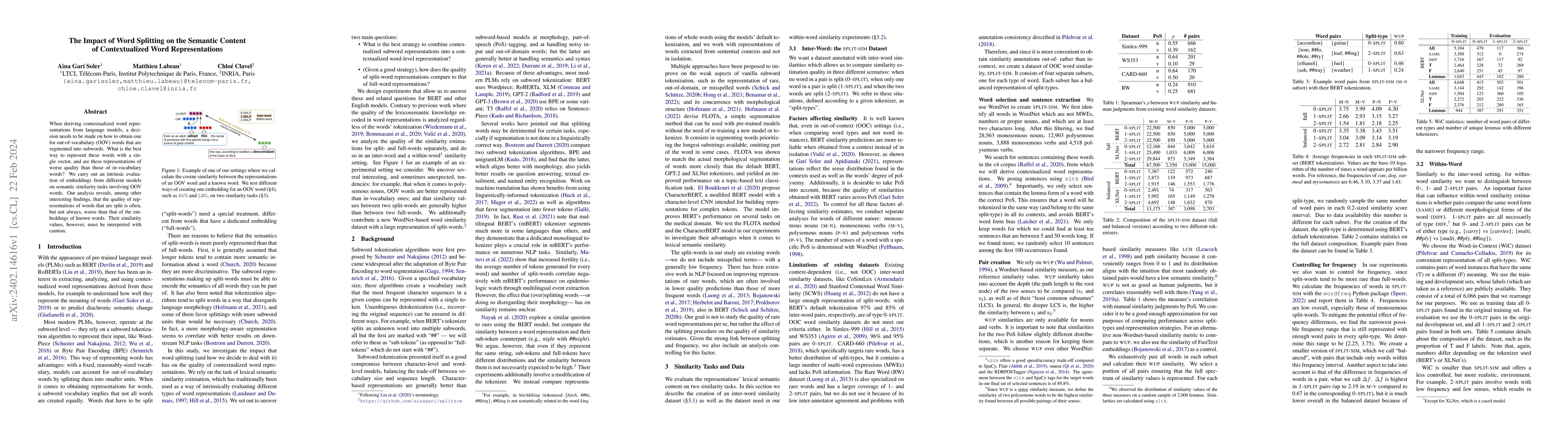 Thumbnail for The Impact of Word Splitting on the Semantic Content of Contextualized
  Word Representations