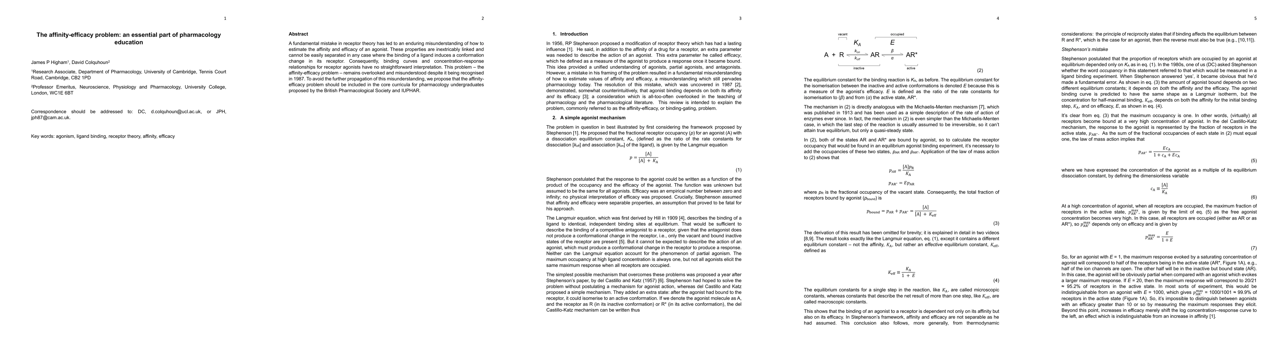 Thumbnail for The affinity-efficacy problem: an essential part of pharmacology
  education