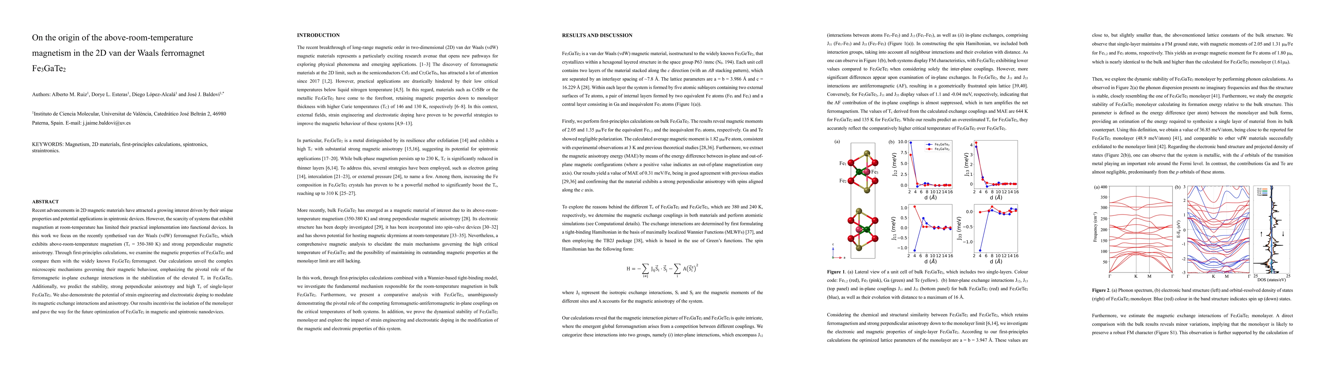 Thumbnail for On the origin of the above-room-temperature magnetism in the 2D van der
  Waals ferromagnet Fe$_3$GaTe$_2$