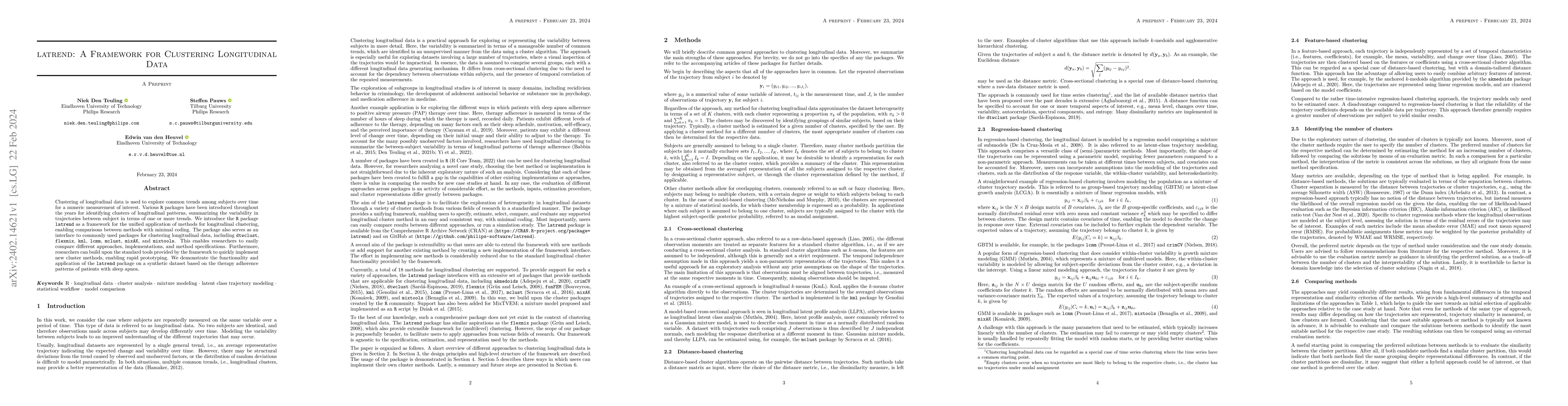 Thumbnail for latrend: A Framework for Clustering Longitudinal Data