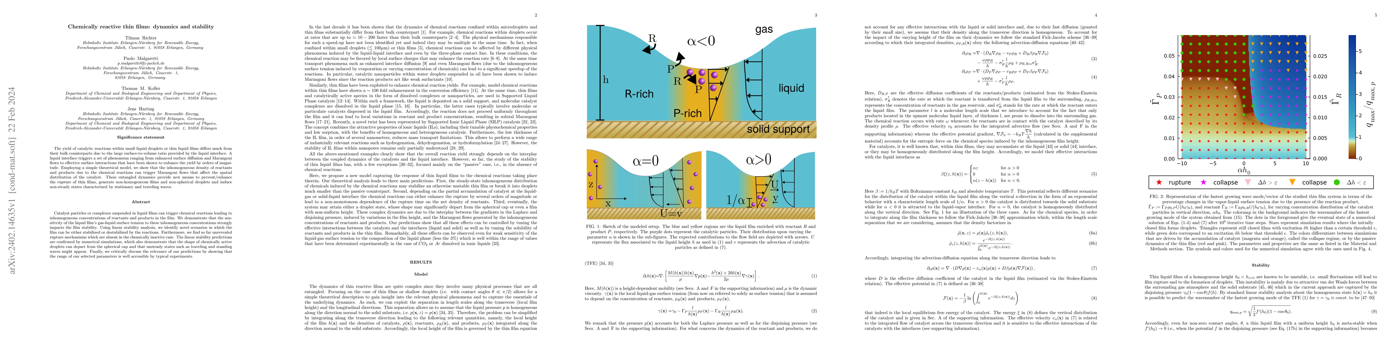 Thumbnail for Chemically reactive thin films: dynamics and stability