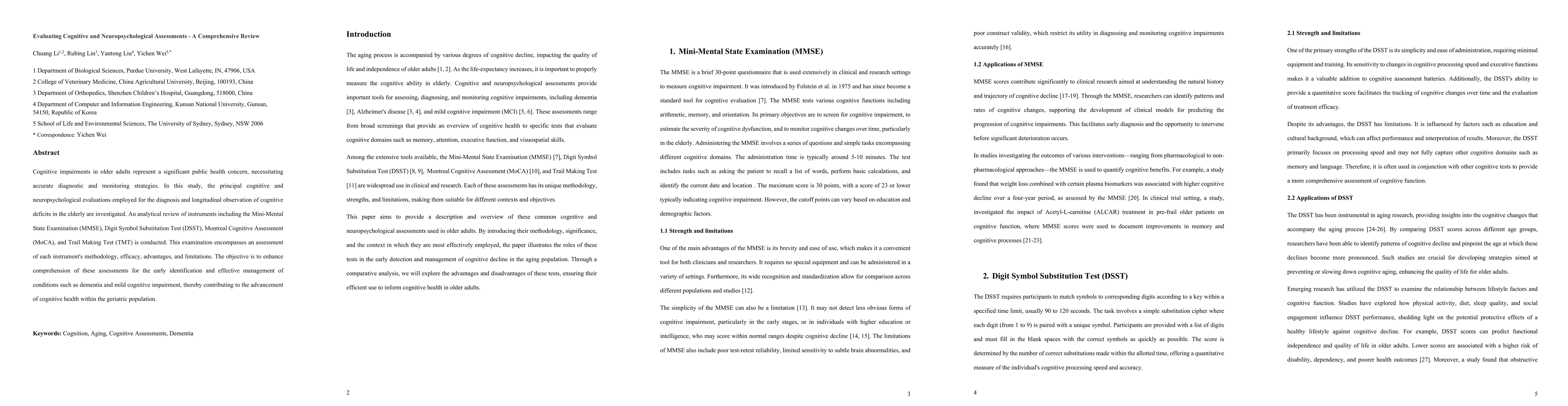 Thumbnail for Evaluating Cognitive and Neuropsychological Assessments -- A
  Comprehensive Review