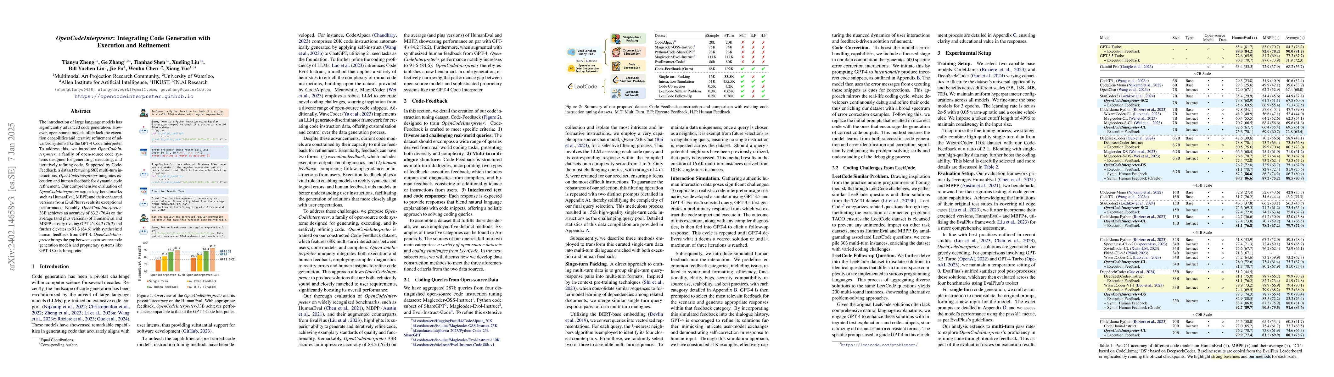 Thumbnail for OpenCodeInterpreter: Integrating Code Generation with Execution and
  Refinement