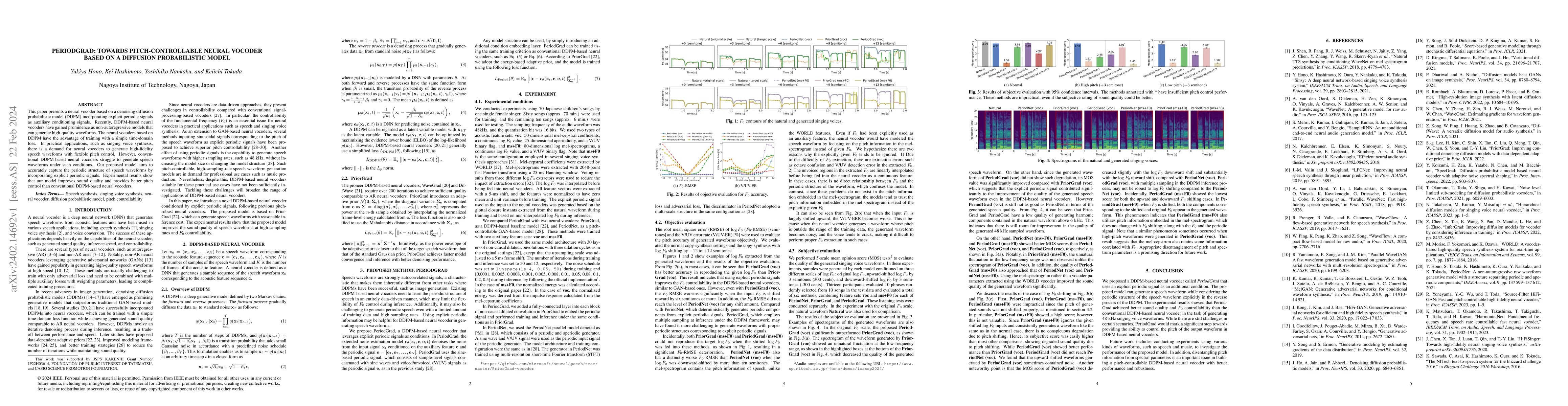 Thumbnail for PeriodGrad: Towards Pitch-Controllable Neural Vocoder Based on a
  Diffusion Probabilistic Model