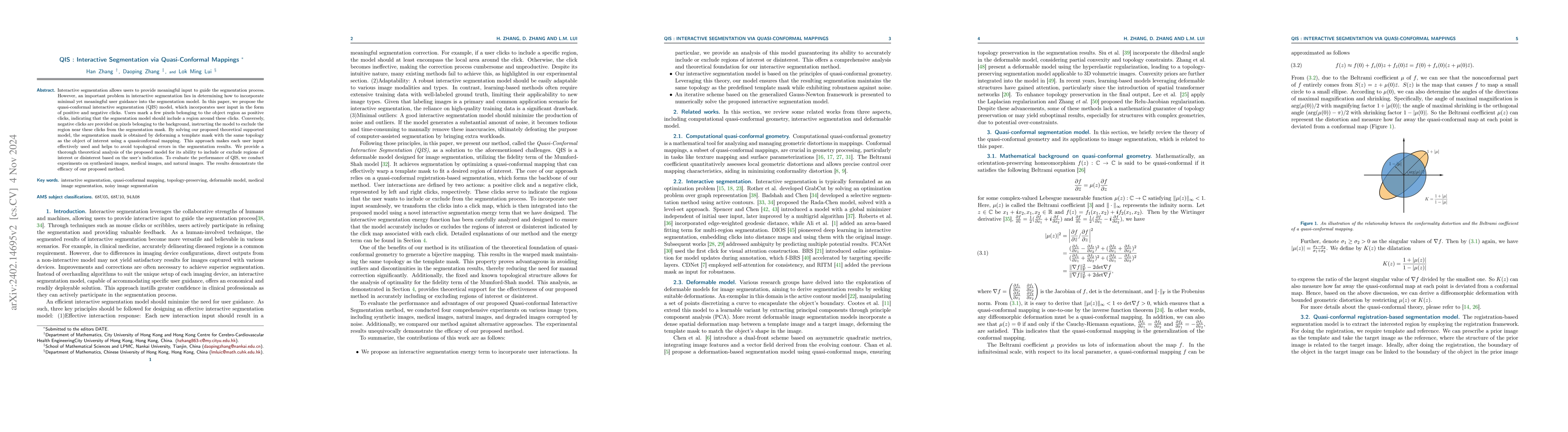 Thumbnail for QIS : Interactive Segmentation via Quasi-Conformal Mappings