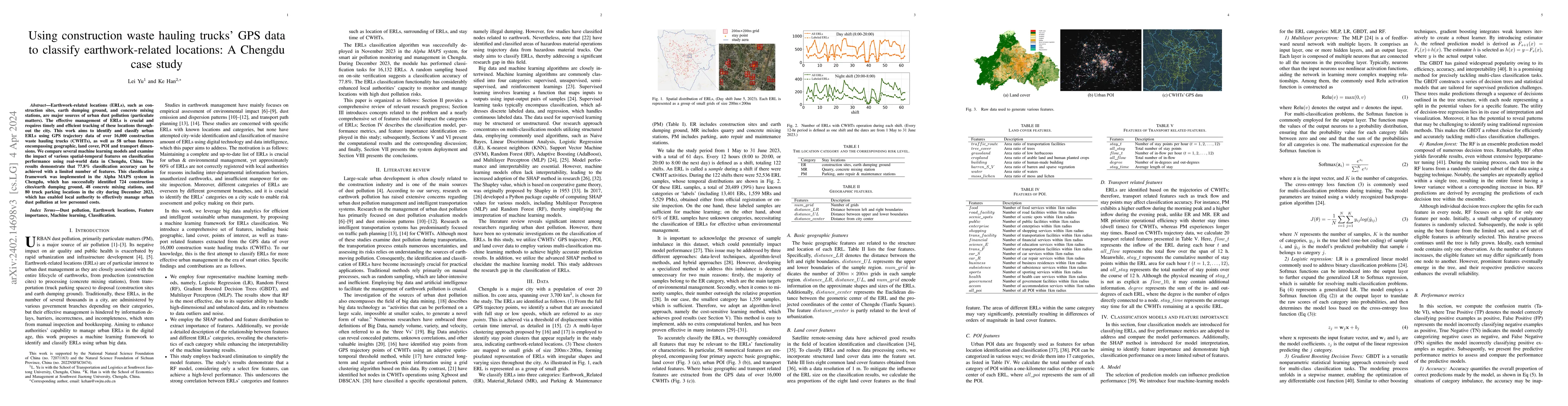 Thumbnail for Using construction waste hauling trucks' GPS data to classify
  earthwork-related locations: A Chengdu case study