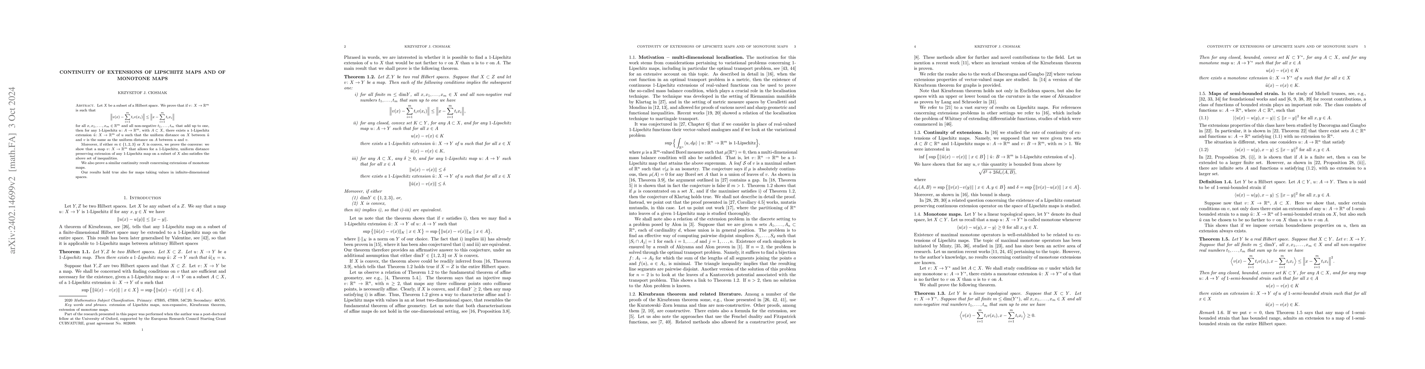 Thumbnail for Continuity of extensions of Lipschitz maps and of monotone maps