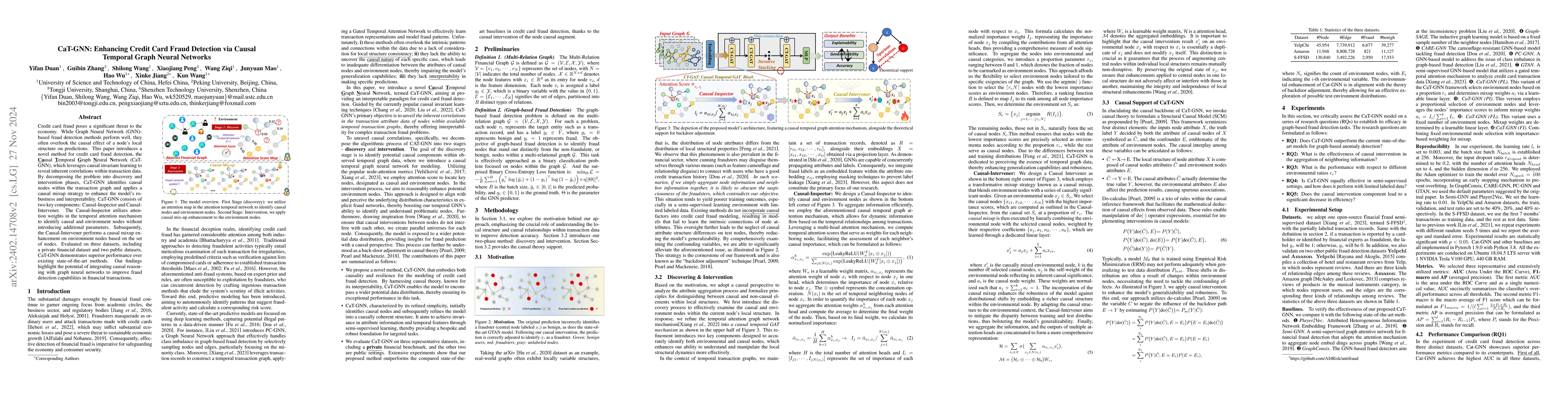 Thumbnail for CaT-GNN: Enhancing Credit Card Fraud Detection via Causal Temporal Graph
  Neural Networks