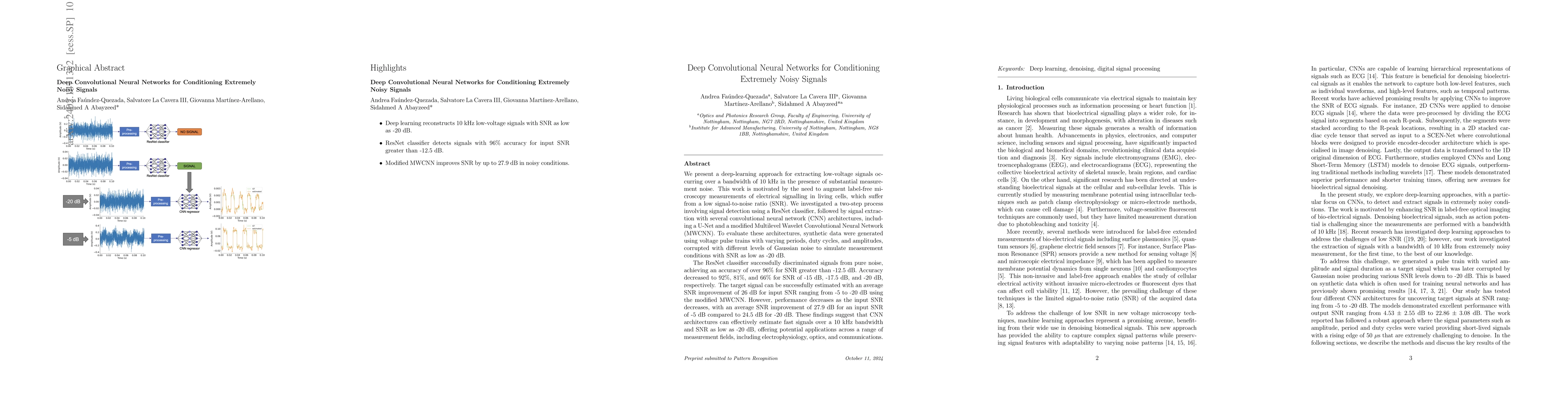 Thumbnail for Deep Learning Models for Conditioning Extremely Noisy Signals