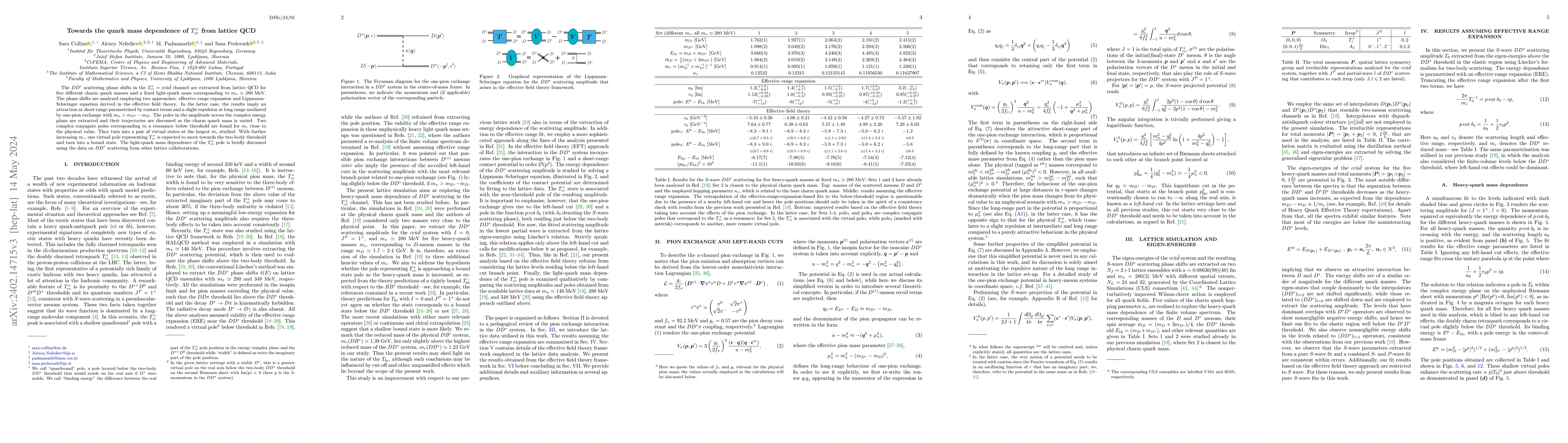 Thumbnail for Towards the quark mass dependence of $T_{cc}^+$ from lattice QCD