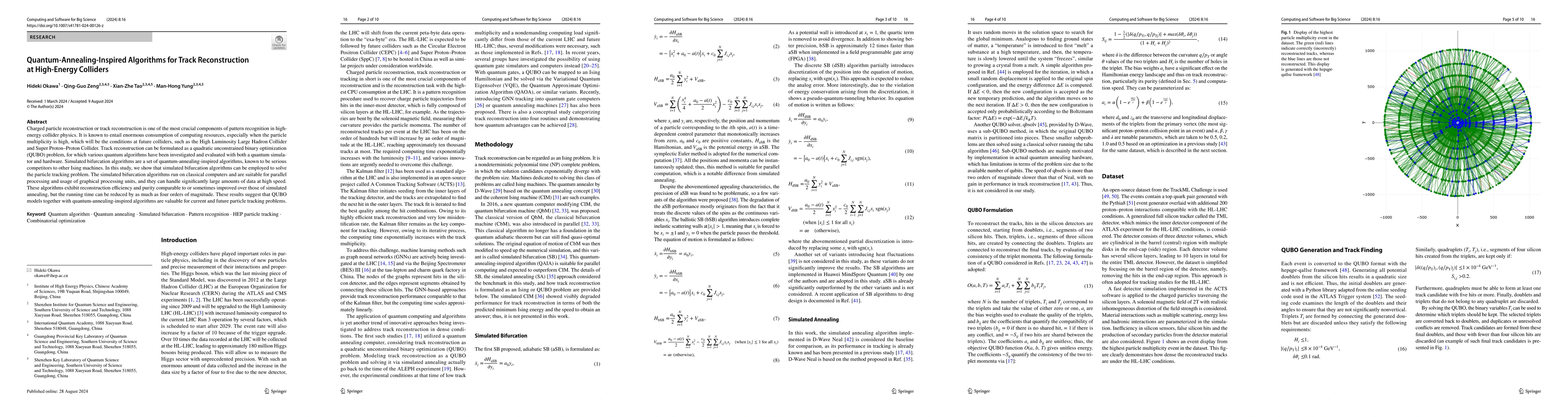 Thumbnail for Quantum Annealing Inspired Algorithms for Track Reconstruction at High
  Energy Colliders