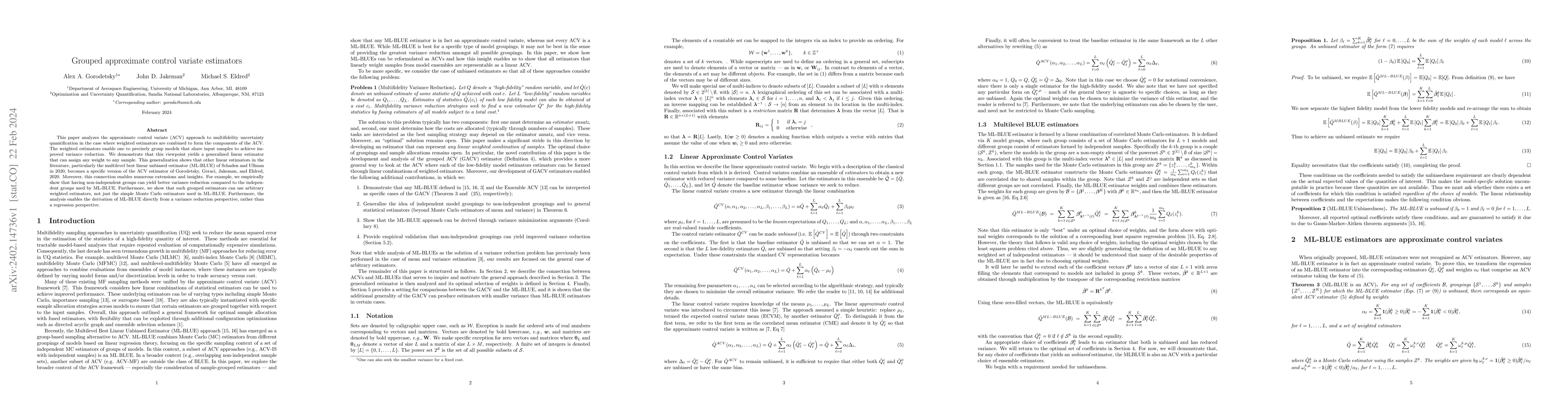 Thumbnail for Grouped approximate control variate estimators