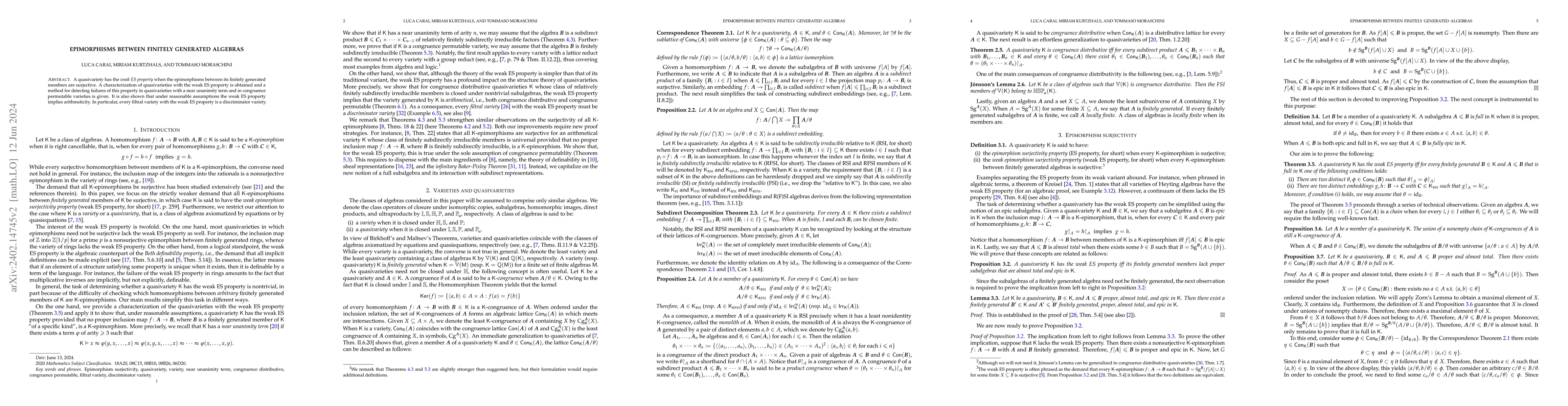 Thumbnail for Epimorphisms between finitely generated algebras