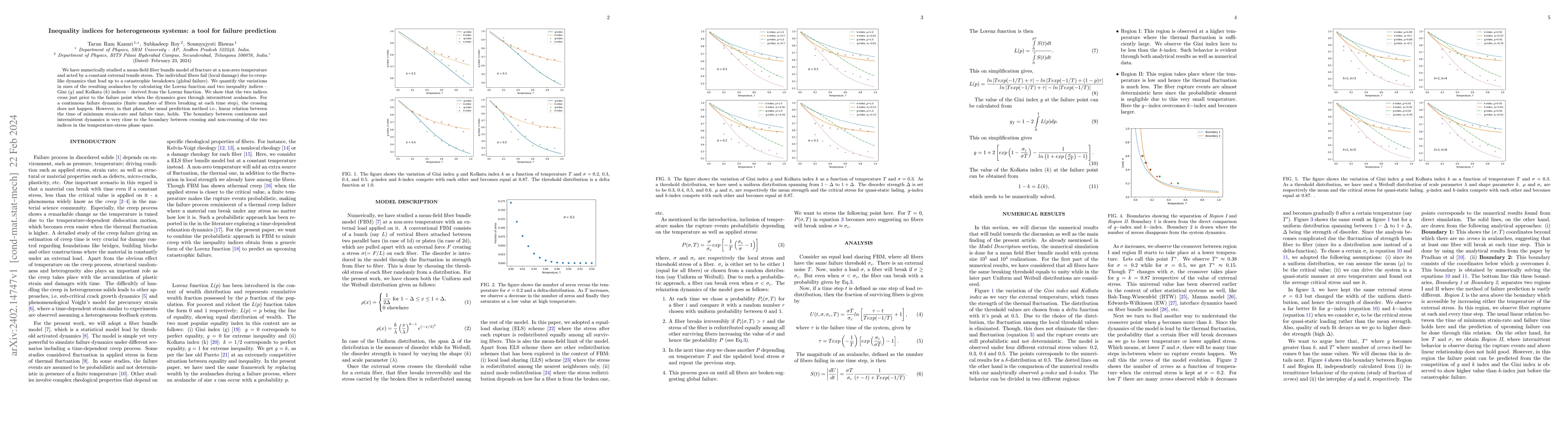 Thumbnail for Inequality indices for heterogeneous systems: a tool for failure
  prediction