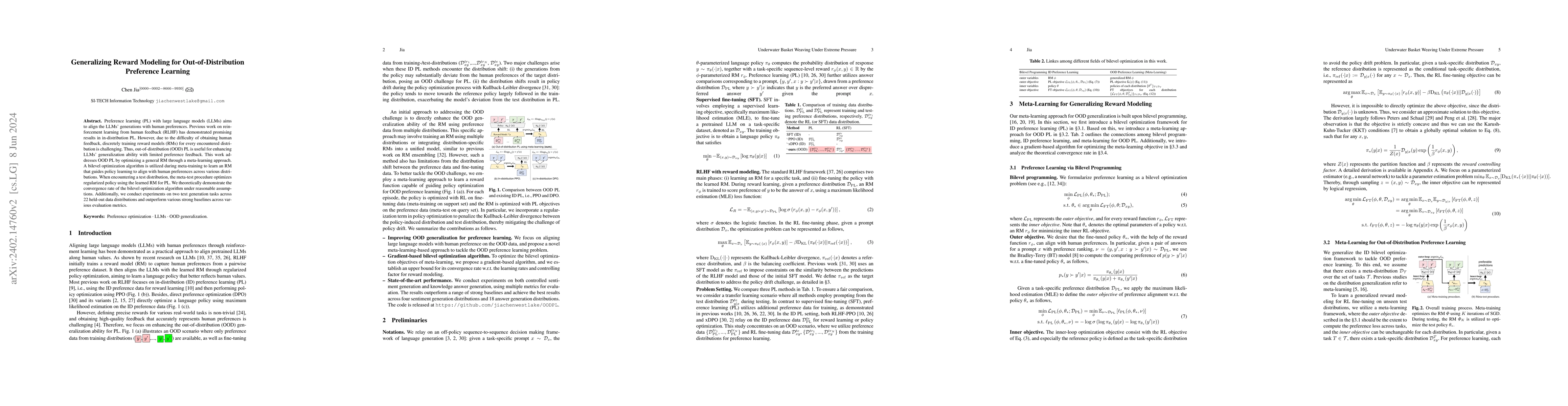 Thumbnail for Generalizing Reward Modeling for Out-of-Distribution Preference Learning