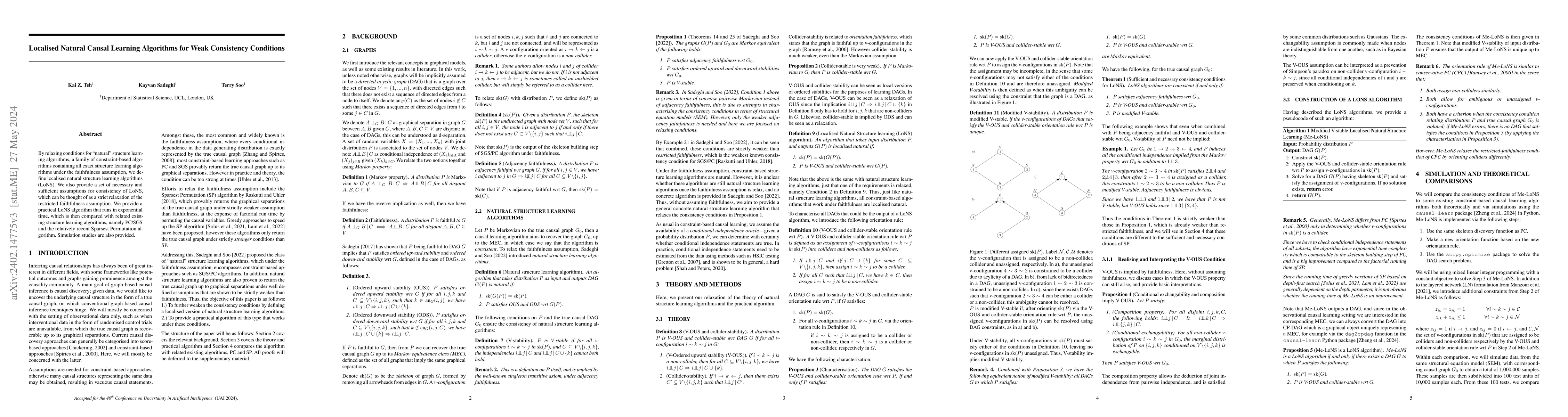 Thumbnail for Localised Natural Causal Learning Algorithms for Weak Consistency
  Conditions