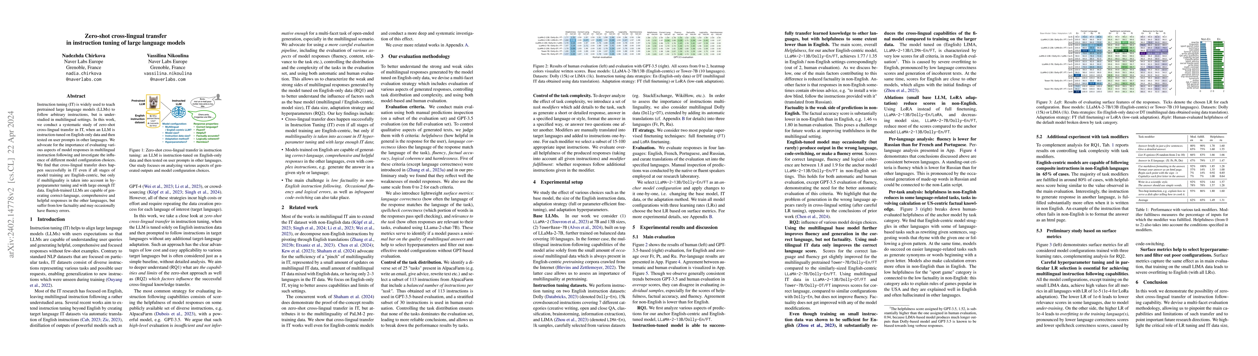 Thumbnail for Zero-shot cross-lingual transfer in instruction tuning of large language
  models