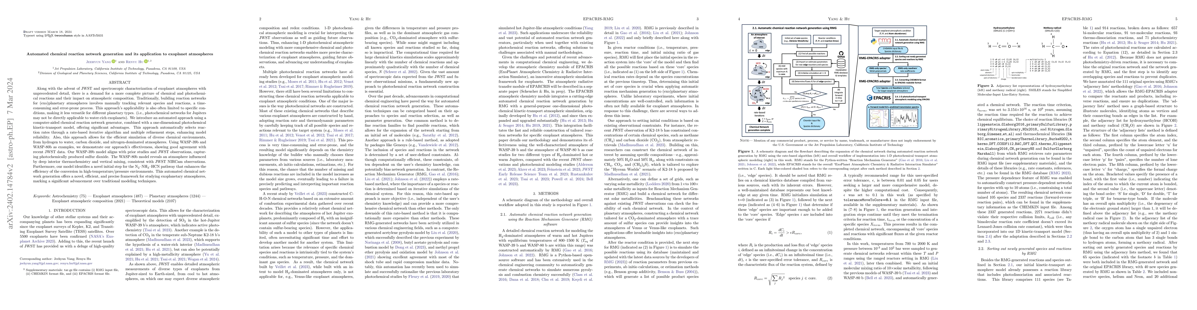 Thumbnail for Automated chemical reaction network generation and its application to
  exoplanet atmospheres