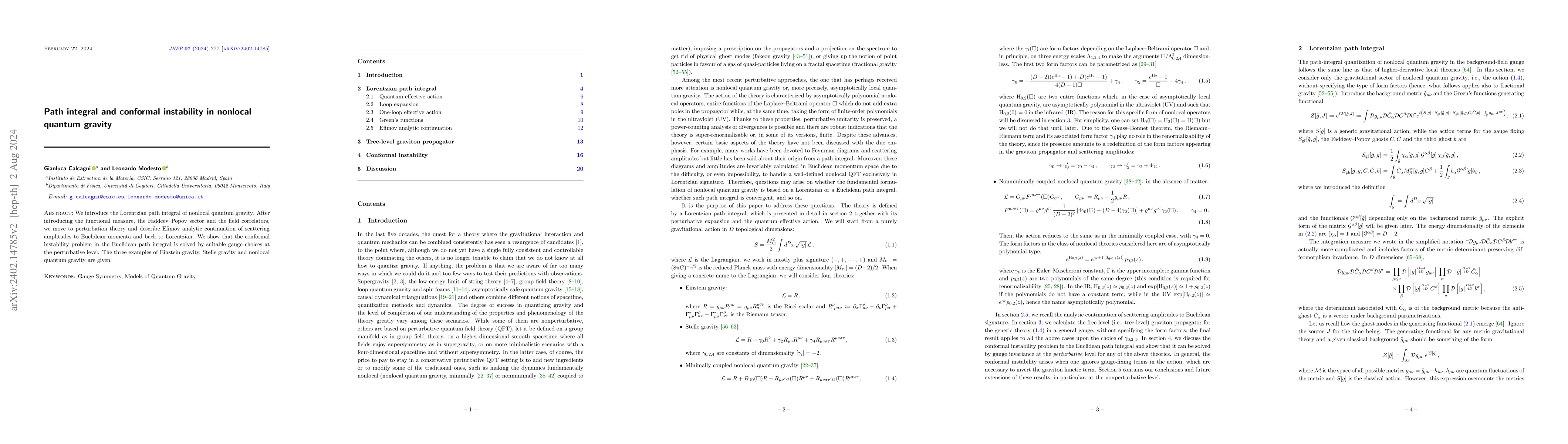 Thumbnail for Path integral and conformal instability in nonlocal quantum gravity
