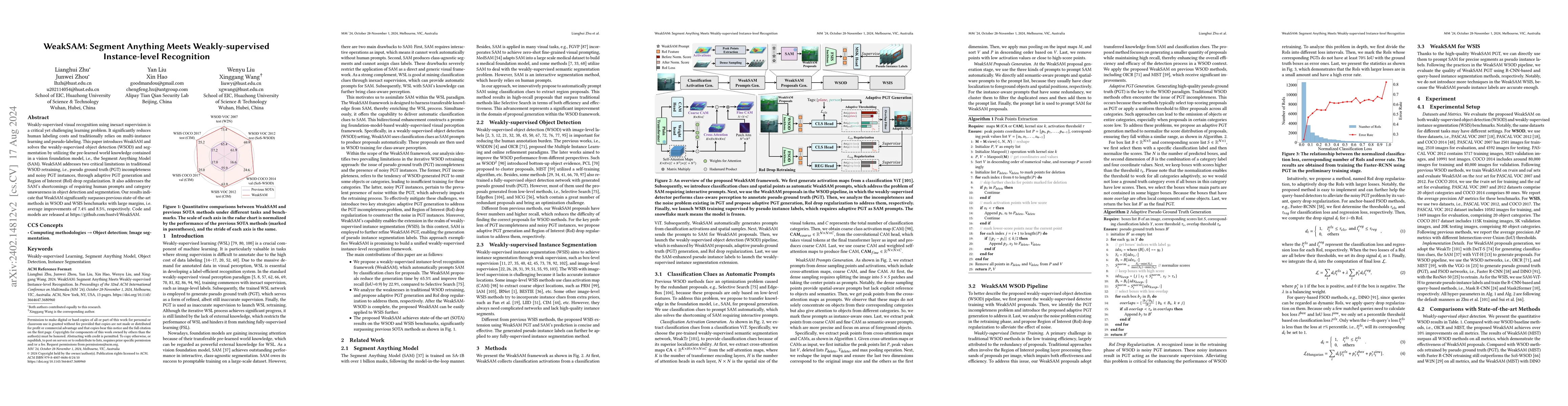 Thumbnail for WeakSAM: Segment Anything Meets Weakly-supervised Instance-level
  Recognition