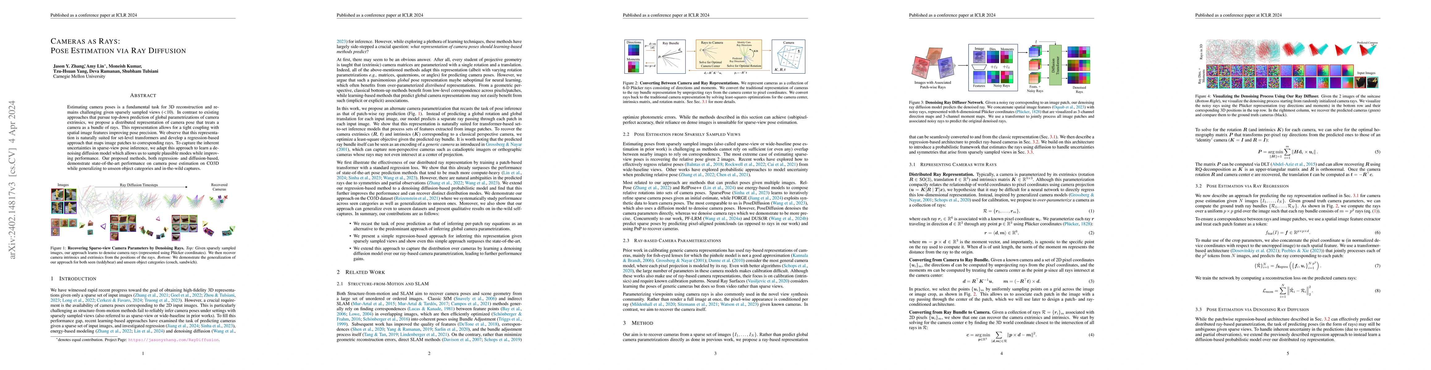 Thumbnail for Cameras as Rays: Pose Estimation via Ray Diffusion