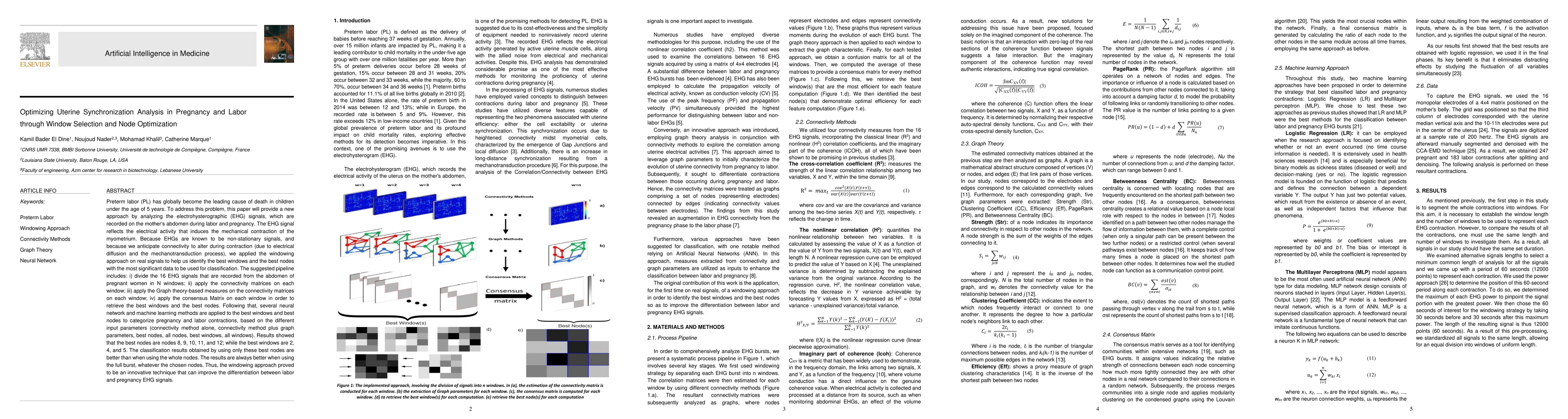 Thumbnail for Optimizing Uterine Synchronization Analysis in Pregnancy and Labor
  through Window Selection and Node Optimization