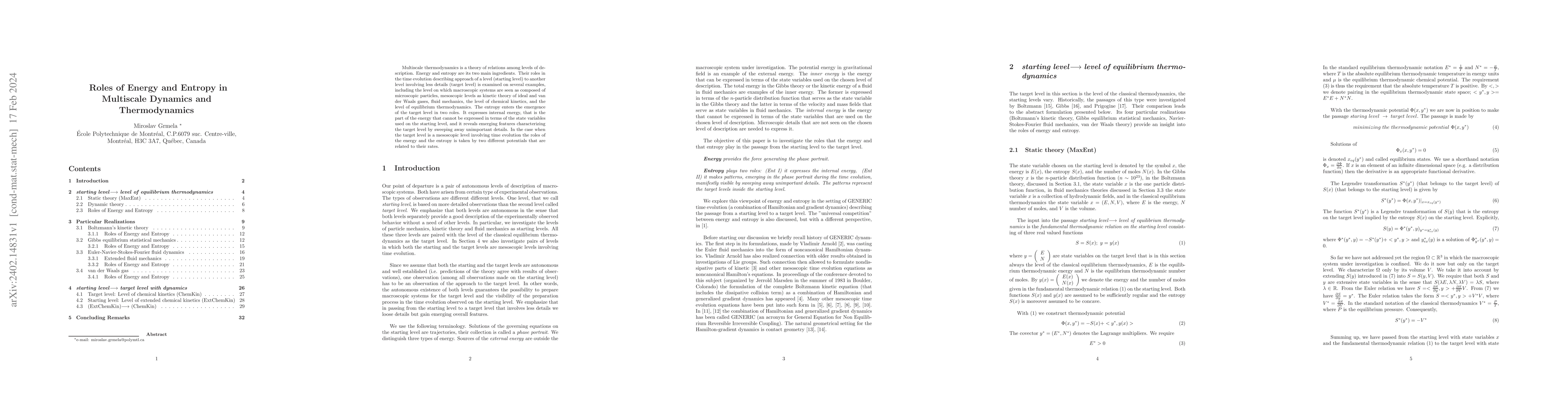 Thumbnail for Roles of Energy and Entropy in Multiscale Dynamics and Thermodynamics