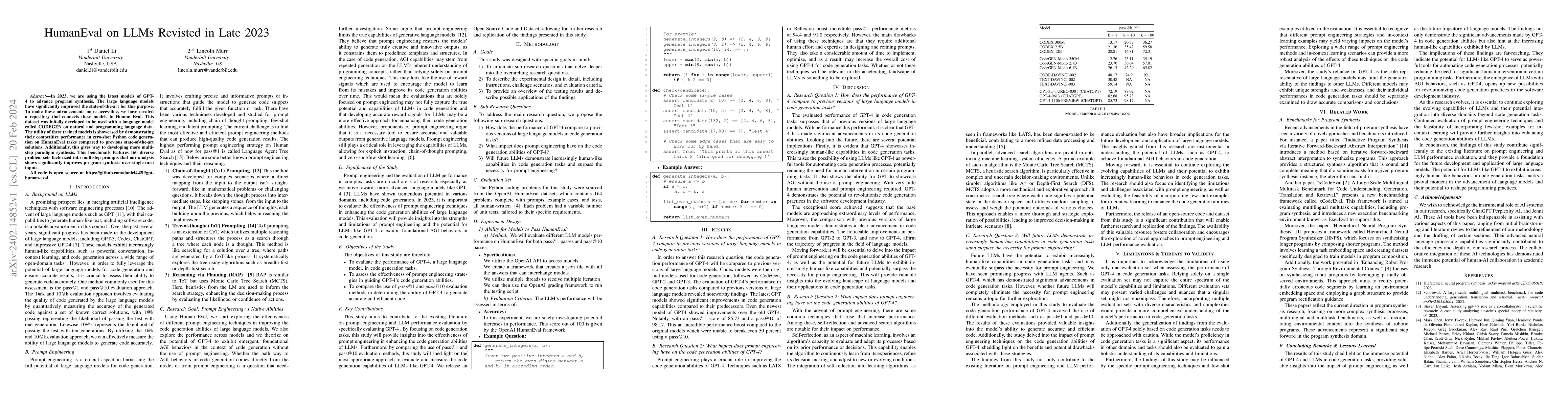 Thumbnail for HumanEval on Latest GPT Models -- 2024