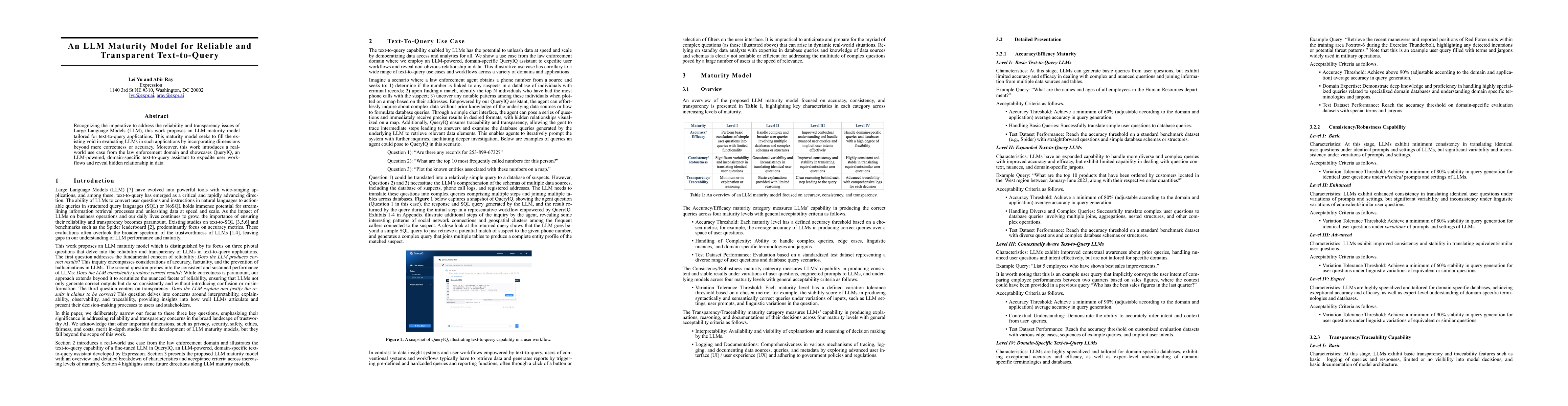 Thumbnail for An LLM Maturity Model for Reliable and Transparent Text-to-Query