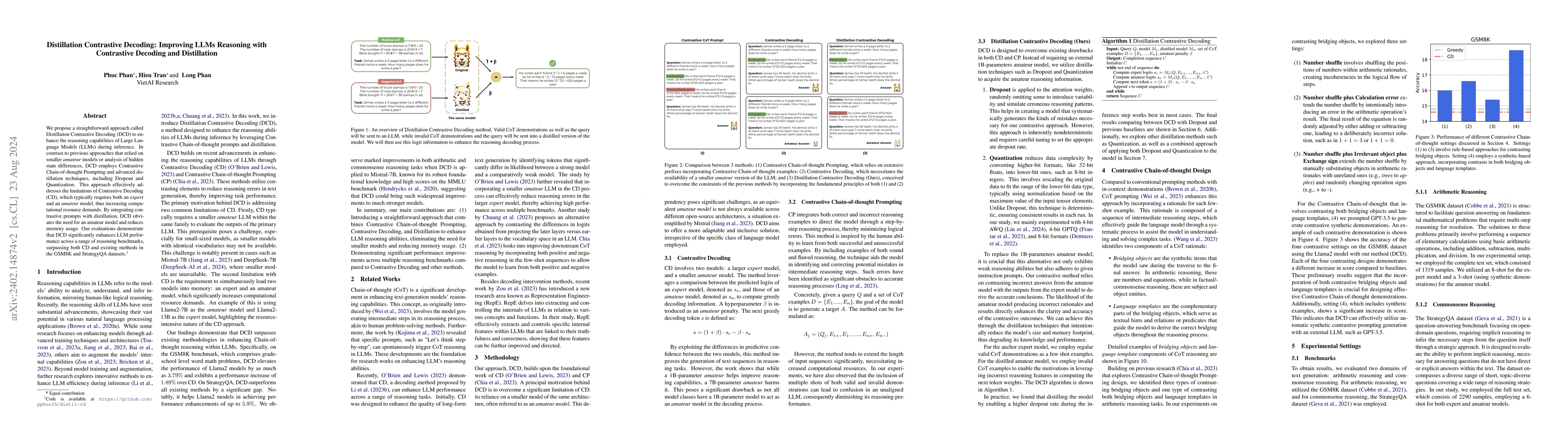 Thumbnail for Distillation Contrastive Decoding: Improving LLMs Reasoning with
  Contrastive Decoding and Distillation