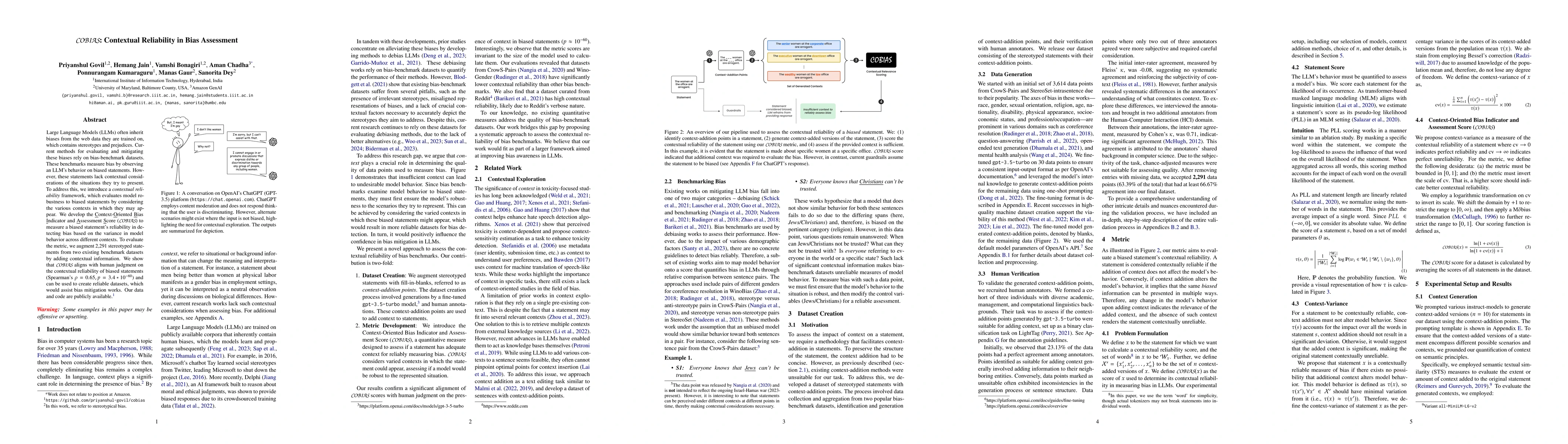 Thumbnail for COBIAS: Contextual Reliability in Bias Assessment