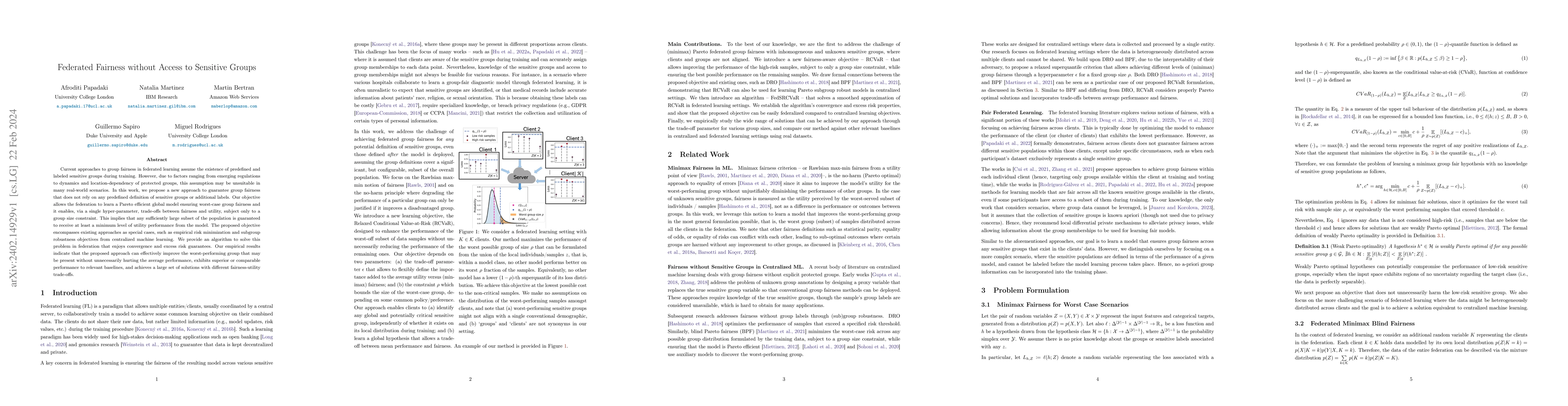 Thumbnail for Federated Fairness without Access to Sensitive Groups