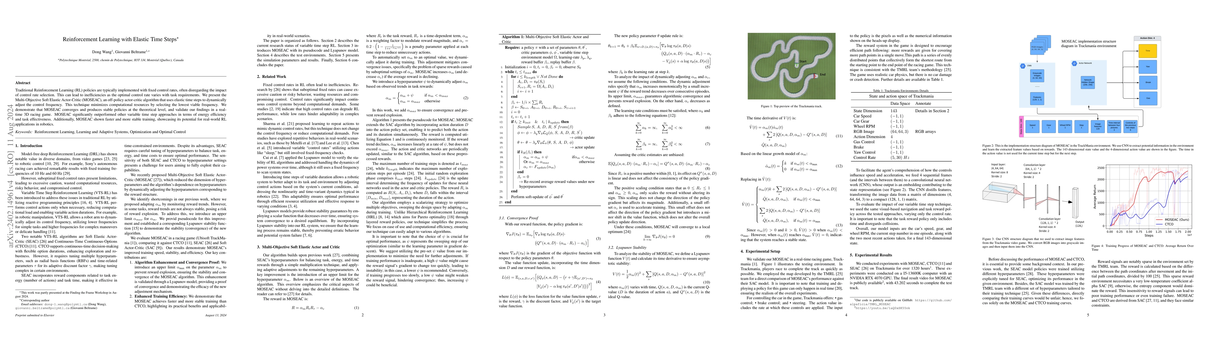 Thumbnail for Reinforcement Learning with Elastic Time Steps