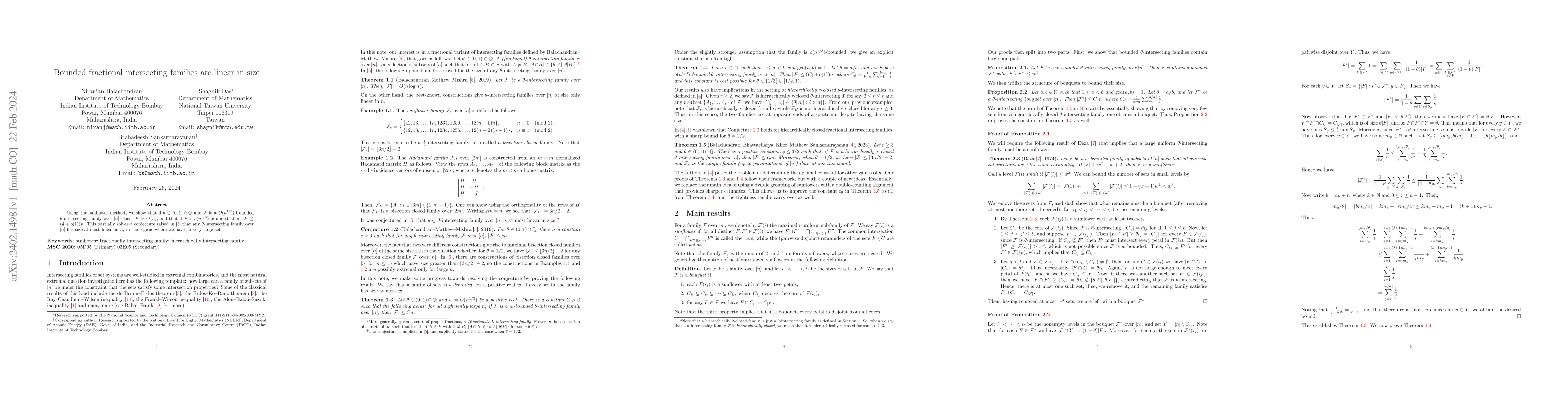 Thumbnail for Bounded fractional intersecting families are linear in size