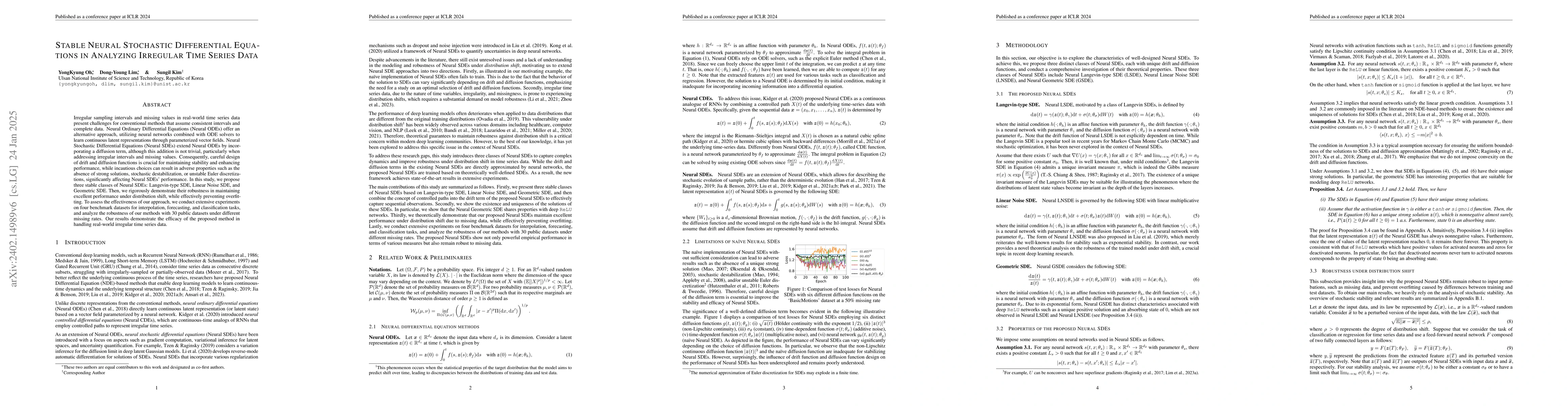 Thumbnail for Stable Neural Stochastic Differential Equations in Analyzing Irregular
  Time Series Data