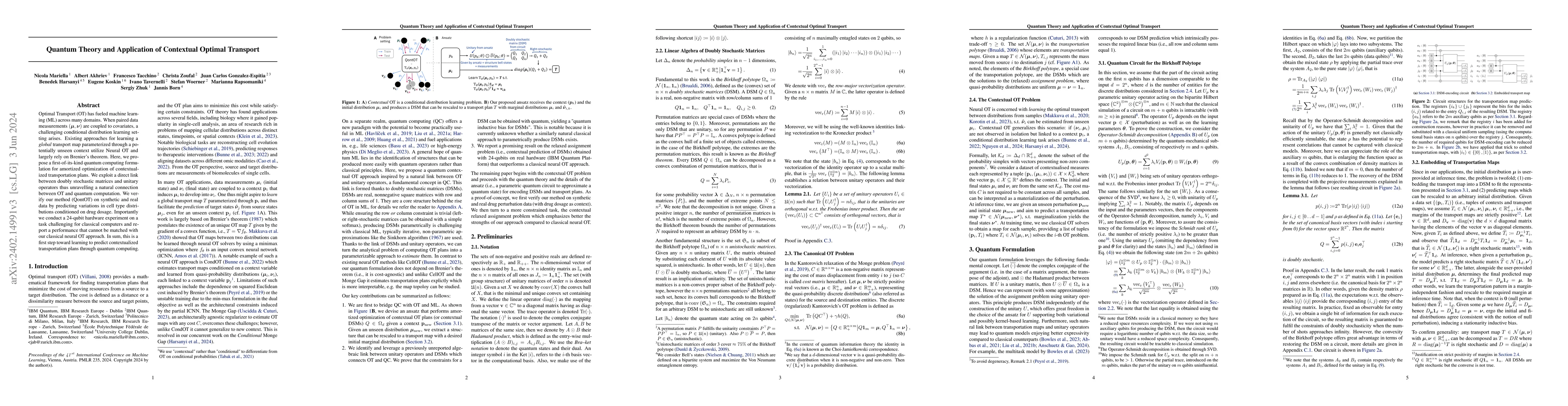 Thumbnail for Quantum Theory and Application of Contextual Optimal Transport
