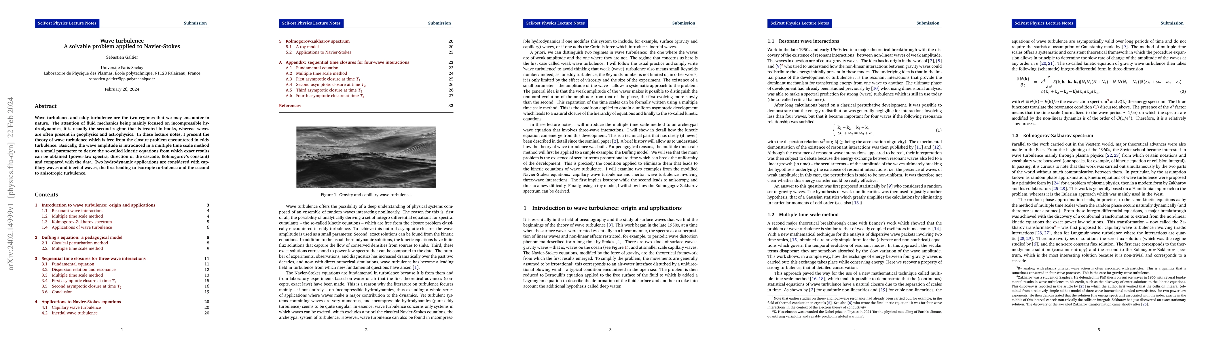 Thumbnail for Wave turbulence: A solvable problem applied to Navier-Stokes