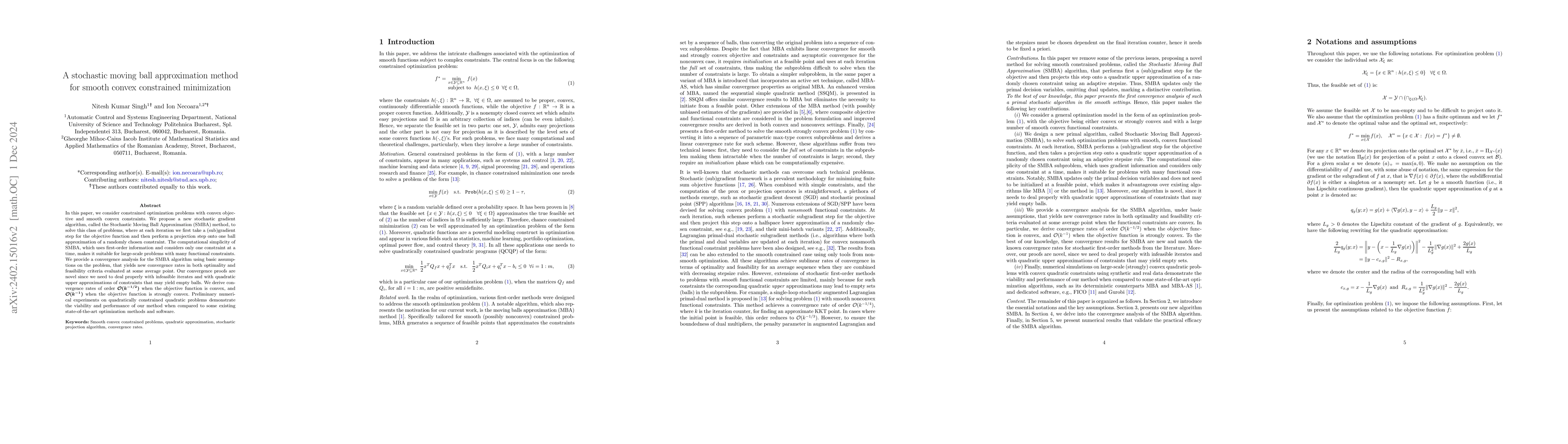 Thumbnail for A stochastic moving ball approximation method for smooth convex
  constrained minimization