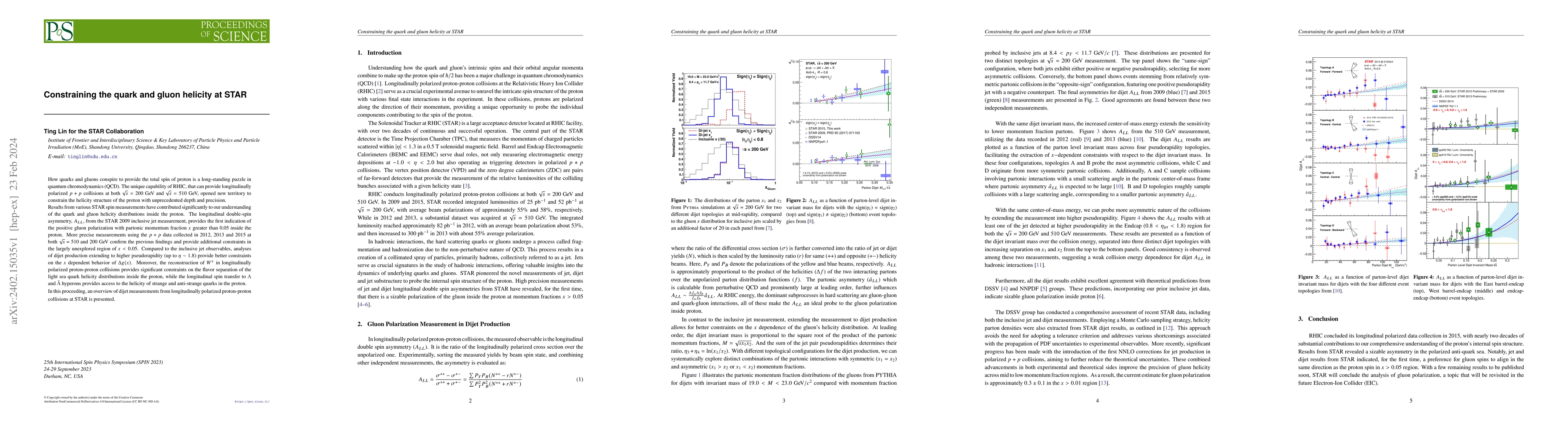 Thumbnail for Constraining the quark and gluon helicity at STAR