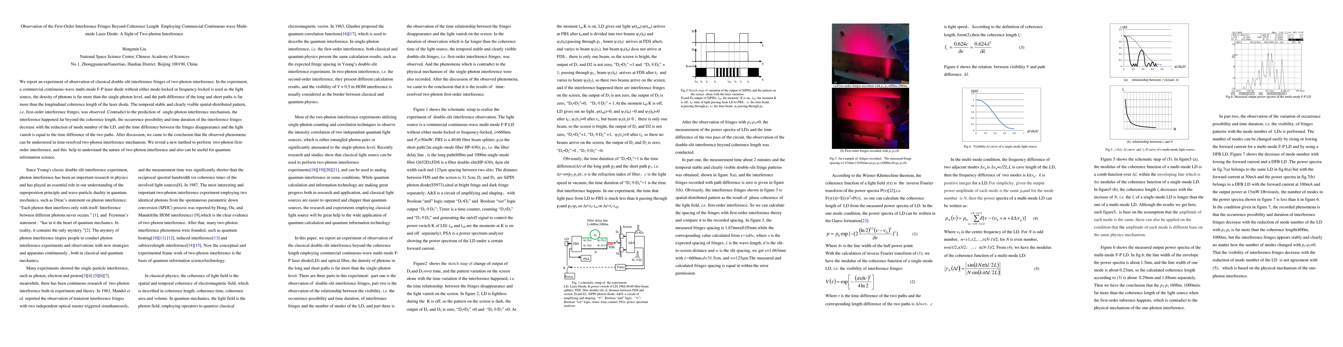 Thumbnail for Observation of the First-Order Interference Fringes Beyond Coherence
  Length Employing Commercial Continuous-wave Multi-mode Laser Diode: A Sight
  of Two-photon Interference