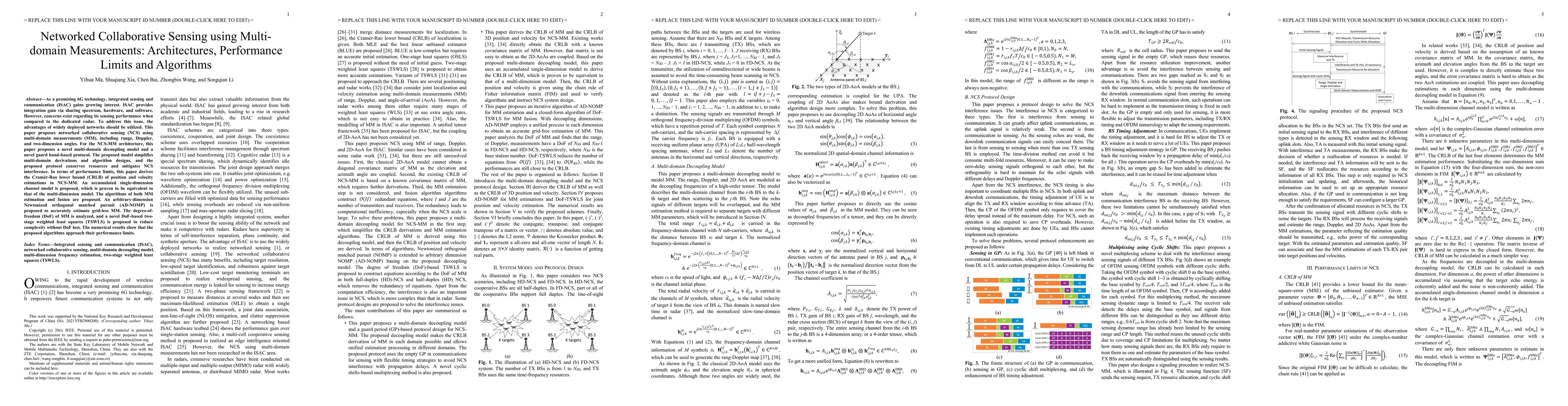 Thumbnail for Networked Collaborative Sensing using Multi-domain Measurements:
  Architectures, Performance Limits and Algorithms