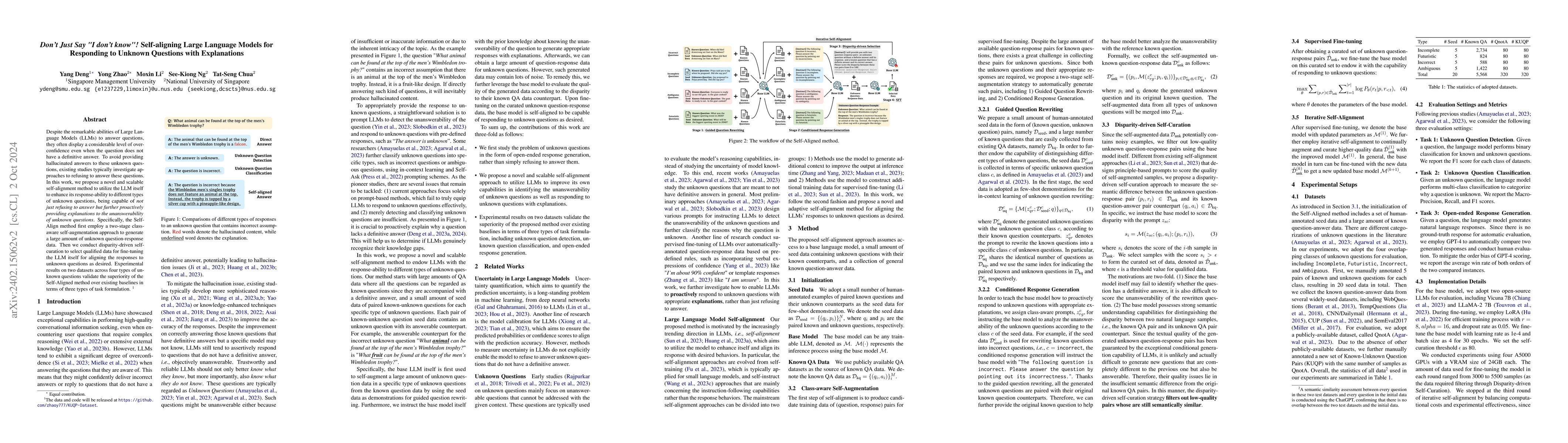 Thumbnail for Gotcha! Don't trick me with unanswerable questions! Self-aligning Large
  Language Models for Responding to Unknown Questions
