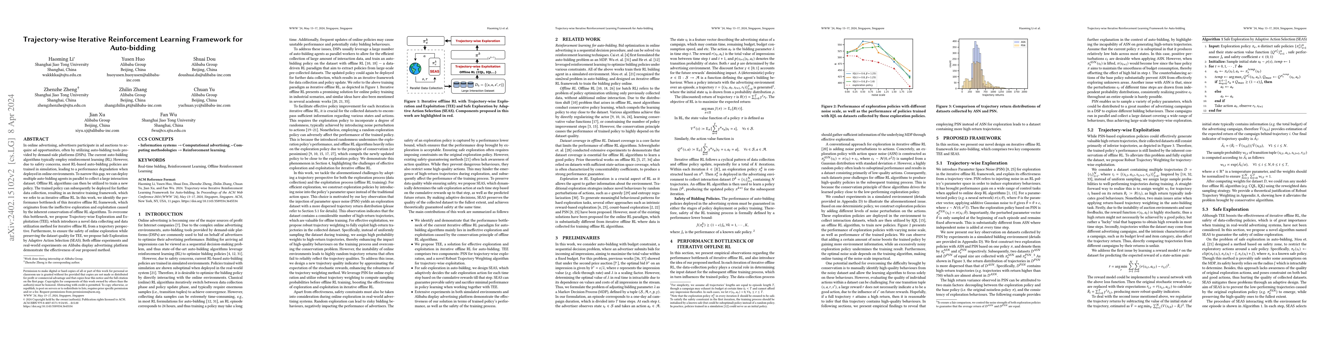 Thumbnail for Trajectory-wise Iterative Reinforcement Learning Framework for
  Auto-bidding