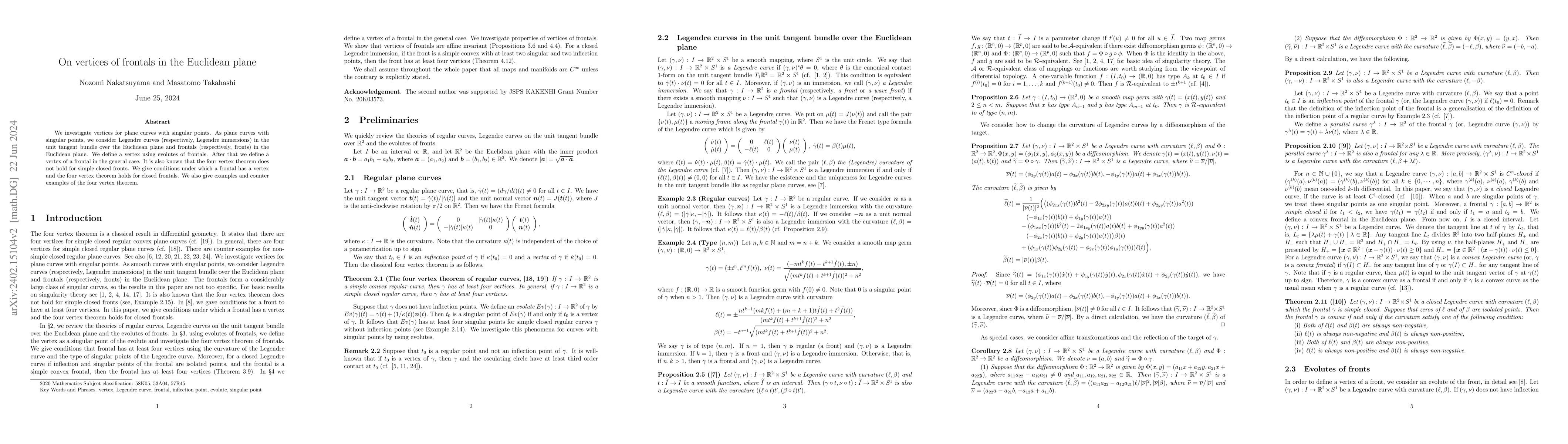 Thumbnail for On vertices of frontals in the Euclidean plane