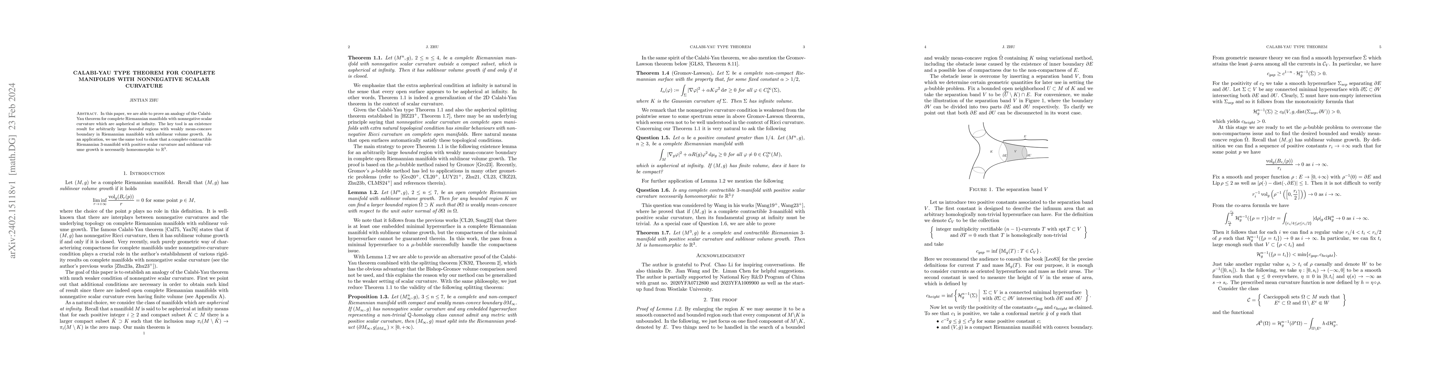 Thumbnail for Calabi-Yau type theorem for complete manifolds with nonnegative scalar
  curvature