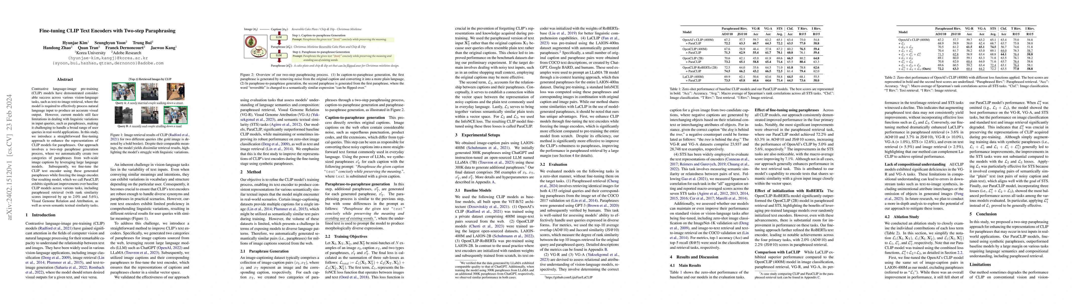 Thumbnail for Fine-tuning CLIP Text Encoders with Two-step Paraphrasing