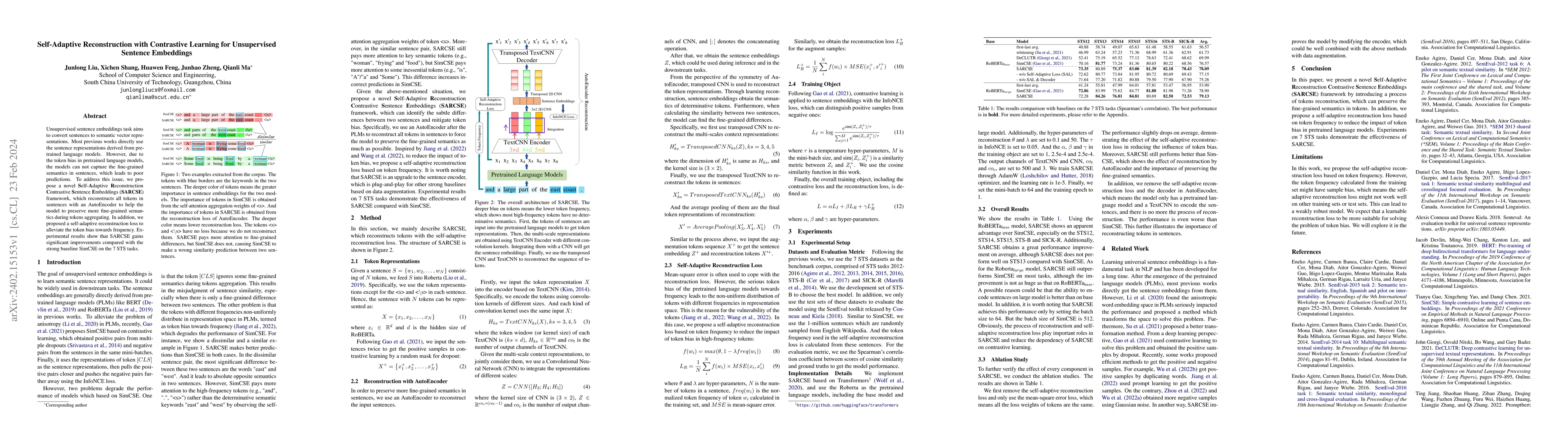 Thumbnail for Self-Adaptive Reconstruction with Contrastive Learning for Unsupervised
  Sentence Embeddings